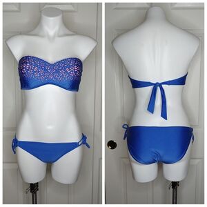 Xhilaration lacer cut bandeau bikini top set sz S/M
